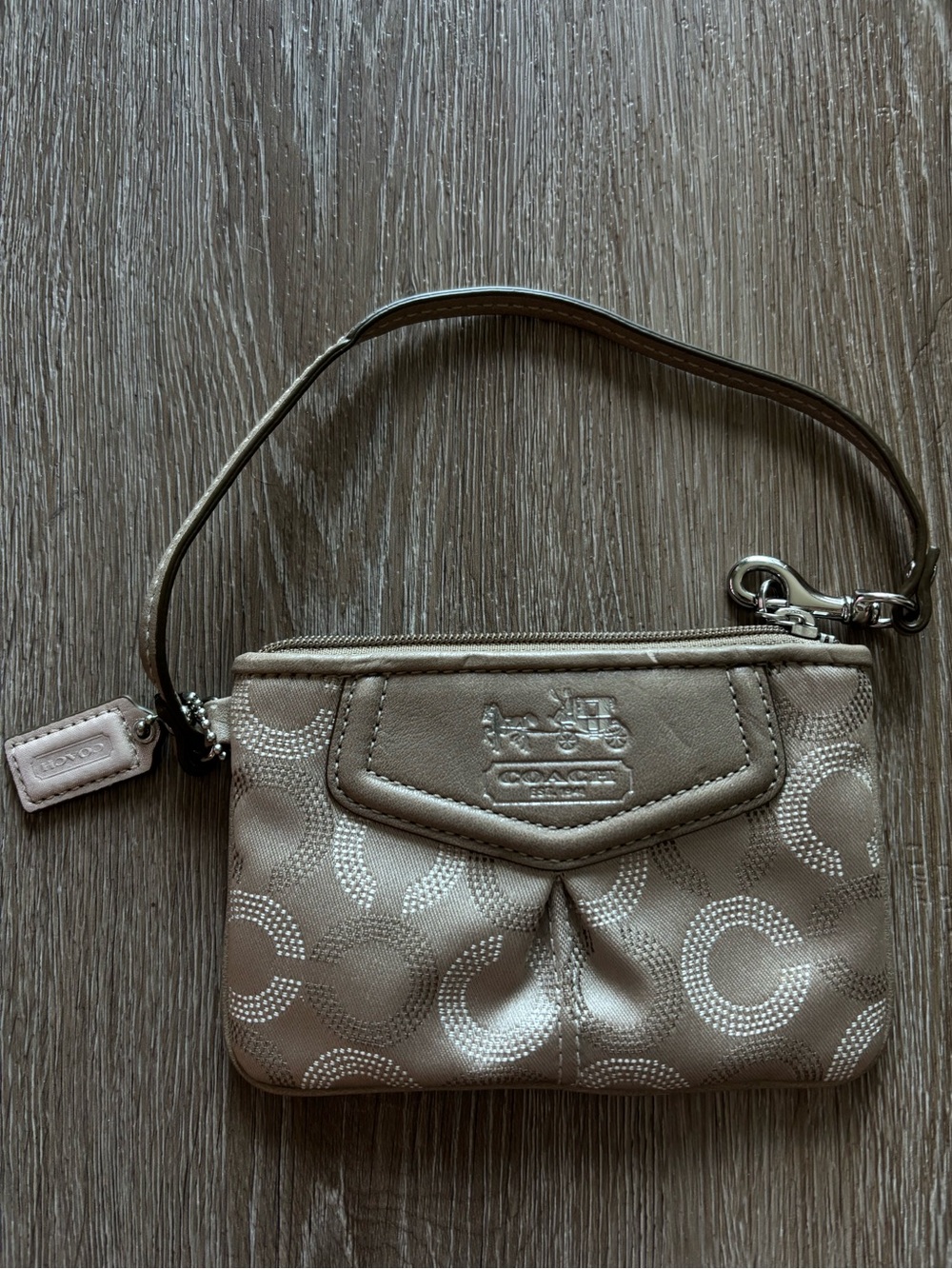 Coach Madison Dotted Op Art Canvas Wristlet
